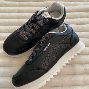 Girls Black Sparkly Glitter Classic Reebok Size 4y Women’s 6